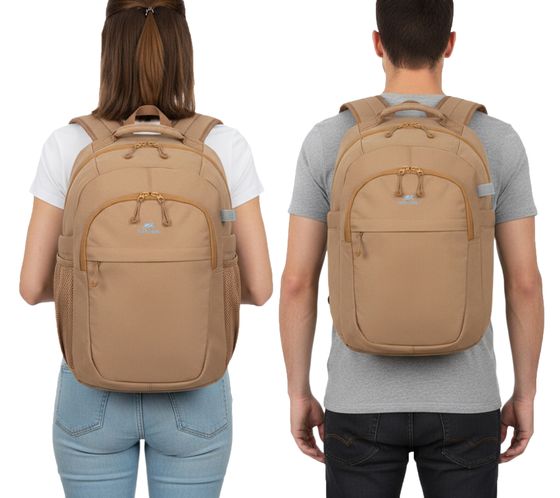 Rivacase Aviva Urban Rucksack mit 14" Laptopfach Alltags-Rucksack City-Rucksack 16L 5432 BG Beige