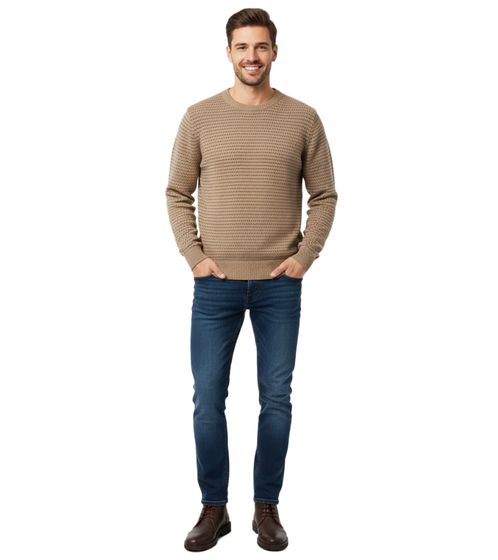 Elegante maglione da uomo ESPRIT, girocollo, pullover in cotone, marrone