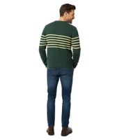 Elegante maglione a righe da uomo ESPRIT, girocollo, pullover in cotone, verde
