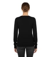 Stylish Women's V-Neck Knit Sweater in Premium Cotton, 133-005, Black