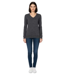 Pull en maille tendance pour femme, avec empiècements ton sur ton aux coudes, en laine mérinos, tailles 134 à 328, gris
