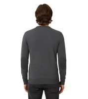 Pull en maille pour homme avec empiècements ton sur ton aux coudes, laine mérinos 0144328003 328 Gris