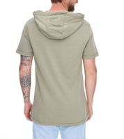 Sweat à capuche, t-shirt ou sweat d'été EIGHT2NINE pour homme, en coton, manches courtes, coloris gris clair ou kaki