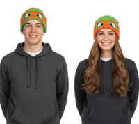 Teenage Mutant Ninja Turtles Beanie Strick-Beanie Fan-Artikel KC07Q Grün im Charakter-Design Raphael (Rot) Donnie (Violett) Michelangelo (Orange)