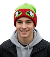Teenage Mutant Ninja Turtles Beanie Strick-Beanie Fan-Artikel KC07Q Grün im Charakter-Design Raphael (Rot) Donnie (Violett) Michelangelo (Orange)