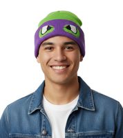 Teenage Mutant Ninja Turtles Beanie Strick-Beanie Fan-Artikel KC07Q Grün im Charakter-Design Raphael (Rot) Donnie (Violett) Michelangelo (Orange)