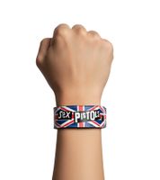 3er Pack Sex Pistols Punkband Armband mit Logo Schriftzug stylischer Fan-Artikel Arm-Schmuck Blau/Rot/Weiß