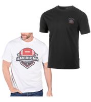 4er Pack U.S. SPORT AMERICA Herren T-Shirt Basic Baumwoll-Shirt Rundhals-Shirt Kurzarm Schwarz/Weiß