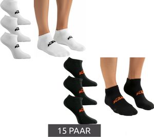 15 Paar KTM Sportsocken Sneaker-Socken mit Logo Baumwoll-Strümpfe Oeko-Tex 100 Zertifiziert KTM/1/SLCX3 Weiß oder Schwarz