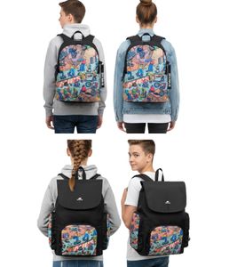 Rivacase Agora Urban Skaters Rucksack Alltags-Rucksack Schul-Rucksack 12L 5420 BK oder 5425 BK in Schwarz/Bunt