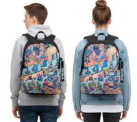 Rivacase Agora Urban Skaters Rucksack Alltags-Rucksack Schul-Rucksack 12L 5420 BK oder 5425 BK in Schwarz/Bunt