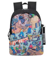 Rivacase Agora Urban Skaters Rucksack Alltags-Rucksack Schul-Rucksack 12L 5420 BK oder 5425 BK in Schwarz/Bunt