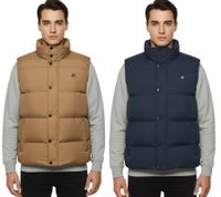 BLEND Tomy Herren Stepp-Weste warm gefütterte Übergangs-Weste mit hohem Kragen 20716813ME in Beige oder Blau