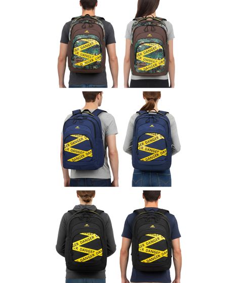 Rivacase Erebus Urban Backpack with 15.6" Laptop Compartment, Everyday Backpack, City Backpack, 30L, 5461 in Brown/Green, Blue, or Black