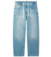Stylish men's jogger-style jeans, baggy leg denim with drawstring, BR-12000, blue, available in various colors: Pacific Blue, 90s Blue, or Heaven Blue