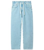 Stylish men's jogger-style jeans, baggy leg denim with drawstring, BR-12000, blue, available in various colors: Pacific Blue, 90s Blue, or Heaven Blue