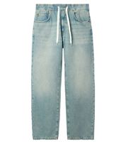 Stylish men's jogger-style jeans, baggy leg denim with drawstring, BR-12000, blue, available in various colors: Pacific Blue, 90s Blue, or Heaven Blue