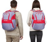 Rivacase Mercantour Backpack with 15.6" Laptop Compartment, Everyday Backpack, 20L, 5225 in Gray/Red or Black/Blue