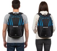 Rivacase Mercantour Backpack with 15.6" Laptop Compartment, Everyday Backpack, 20L, 5225 in Gray/Red or Black/Blue