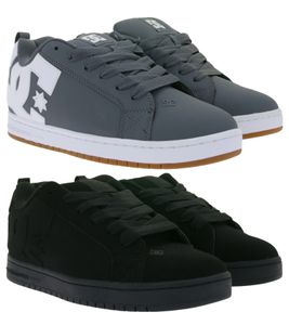 Baskets basses DC Court Graffik pour homme, style skate, en cuir véritable avec perforations d'aération (réf. 300529), coloris gris ou noir