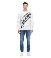 Hollister X NBA Men's Cotton Sweatshirt with Team Logo Print, Long Sleeve Shirt 322-224-0042 in Gray and Beige