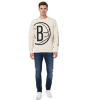 Hollister X NBA Men's Cotton Sweatshirt with Team Logo Print, Long Sleeve Shirt 322-224-0042 in Gray and Beige