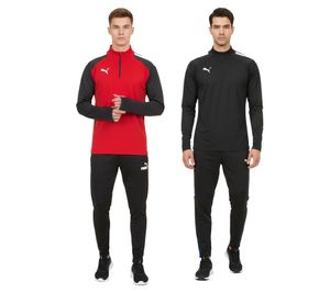 PUMA Teamliga 1/4 Zip Top Men's Sweatshirt Sustainable Training Shirt with dryCELL Sport Shirt 65723 in Red and Black