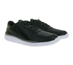 Baskets homme PUMA X Scuderia Ferrari SF Podio 2Lo avec logo Ferrari, cuir véritable, Motorsport 306019 01, noir