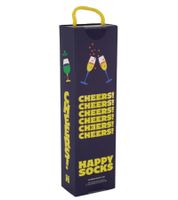 Lot de 3 paires de chaussettes en coton Happy Socks Édition Fêtes, imprimé verres à champagne, cocktails et confettis - Coffret cadeau P001723 Noir/Multicolore