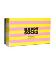 Lot de 3 paires de chaussettes Happy Socks en coton, motifs à carreaux, rayures et cerises, style losanges, présentées dans un coffret cadeau (P002655), bleu/rouge/blanc.