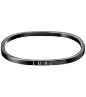 Pulsera Calvin Klein para mujer con la inscripción LOVE, KJ06BD1901, color negro