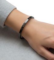Pulsera Calvin Klein para mujer con la inscripción LOVE, KJ06BD1901, color negro