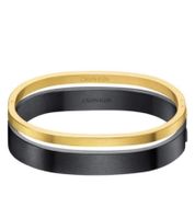 Set di bracciali rigidi bicolore da donna Calvin Klein, bracciale in acciaio inossidabile, gioielli KJ06BD2001, nero/oro