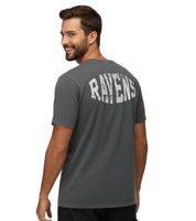 T-shirt homme RE:COVERED X NFL Baltimore Ravens avec casque de football américain, col rond en coton, RCNFL13, gris uni ou tie-dye violet/blanc
