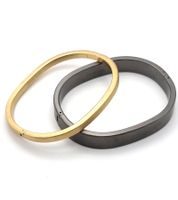 Set di bracciali rigidi bicolore da donna Calvin Klein, bracciale in acciaio inossidabile, gioielli KJ06JD2101, grigio scuro/nero