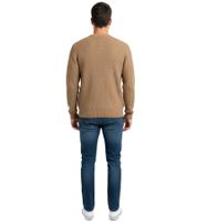 Pull ESPRIT pour homme, col rond, en maille de coton, marron
