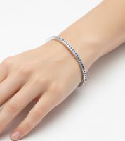 Bracelet Calvin Klein pour femme avec fermoir à crochet et cristaux Swarovski, jonc argenté KJ06MD0405