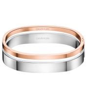 Conjunto de brazalete bicolor de Calvin Klein para mujer, pulsera de acero inoxidable, joyería KJ06PD2002, plata/oro rosa