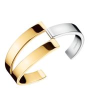 Calvin Klein Truly Women's Two-Tone Bangle Stainless Steel Bracelet Jewelry KJ8JJF2001 Silver/Gold