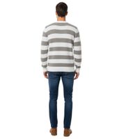 Pull rayé ESPRIT pour homme, col rond, 100 % coton, disponible en bleu foncé/rose, blanc/gris ou bleu foncé/blanc