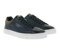 s.Oliver Men's Low Top Sneakers with Embossed Logo, Genuine Leather Shoes 5-13604-43 805 Dark Blue