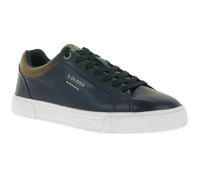 s.Oliver Men's Low Top Sneakers with Embossed Logo, Genuine Leather Shoes 5-13604-43 805 Dark Blue