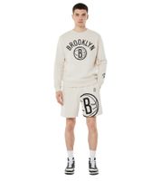 Hollister X NBA Sweat Shorts with Team Logo Prints, Cotton, Size 328-278, Various Models: Brooklyn Nets (Beige), Milwaukee Bucks (Taupe), or NBA Team Logos (Red)