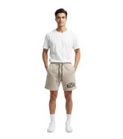 Hollister X NBA Sweat Shorts with Team Logo Prints, Cotton, Size 328-278, Various Models: Brooklyn Nets (Beige), Milwaukee Bucks (Taupe), or NBA Team Logos (Red)
