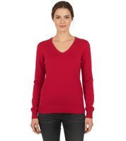 Elegante maglione unisex con scollo a V in cotone premium 002 rosso