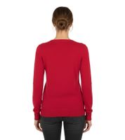 Elegante maglione unisex con scollo a V in cotone premium 002 rosso