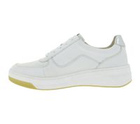 CAPRICE Women's Layered Look Sneakers, Genuine Leather Lace-Up Shoes, 9-23720-44 191 White