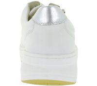 CAPRICE Women's Layered Look Sneakers, Genuine Leather Lace-Up Shoes, 9-23720-44 191 White