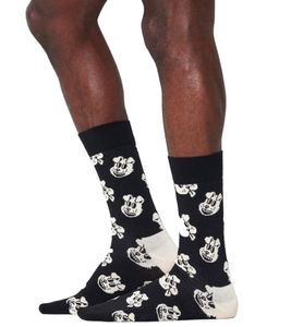 Calcetines Happy Socks para hombre con estampado integral de perros, calcetines de algodón, calcetines para uso diario 01-9100 Negro/Multicolor