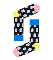 Calcetines Happy Socks Milk para hombre con estampado integral de leche, calcetines de algodón, calcetines para uso diario 01-9300 Negro/Multicolor